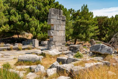 Aydın - Türkiye. Haziran 03, Priene Antik Şehir Harabeleri. Soke, Aydın - Türkiye. Priene, Türkiye 'nin batısında Miletus' un hemen kuzeyinde yer alan antik bir Yunan kentidir. Eski bir Yunan kutsal şehriydi.