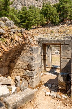 Aydın - Türkiye. Haziran 03.2019 Priene Antik Şehir Harabeleri. Soke, Aydın - Türkiye. Priene, Türkiye 'nin batısında Miletus' un hemen kuzeyinde yer alan antik bir Yunan kentidir. Eski bir Yunan kutsal şehriydi.
