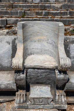Aydın - Türkiye. Haziran 03.2019 Priene Antik Şehir Harabeleri. Soke, Aydın - Türkiye. Priene, Türkiye 'nin batısında Miletus' un hemen kuzeyinde yer alan antik bir Yunan kentidir. Eski bir Yunan kutsal şehriydi.