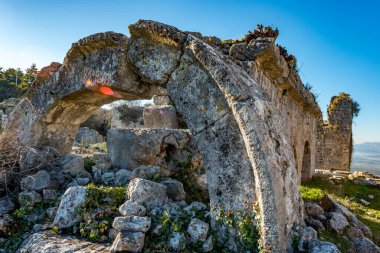 Fethiye, Mugla - Türkiye. 30 Ocak 2018. Tlos Antik Kenti, Türkiye 'nin Harabeleri