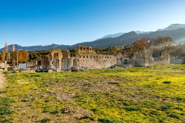 Fethiye, Mugla - Türkiye. 30 Ocak 2018. Tlos Antik Kenti, Türkiye 'nin Harabeleri