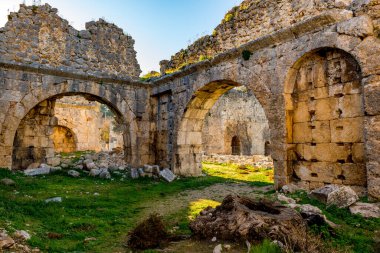 Fethiye, Mugla - Türkiye. 30 Ocak 2018. Tlos Antik Kenti, Türkiye 'nin Harabeleri