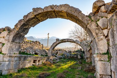 Fethiye, Mugla - Türkiye. 30 Ocak 2018. Tlos Antik Kenti, Türkiye 'nin Harabeleri