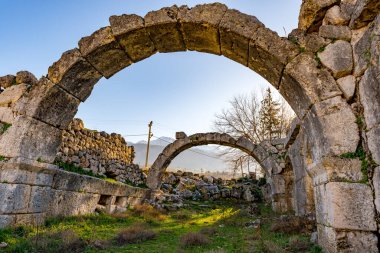 Fethiye, Mugla - Türkiye. 30 Ocak 2018. Tlos Antik Kenti, Türkiye 'nin Harabeleri