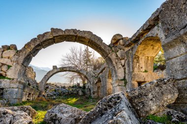 Fethiye, Mugla - Türkiye. 30 Ocak 2018. Tlos Antik Kenti, Türkiye 'nin Harabeleri