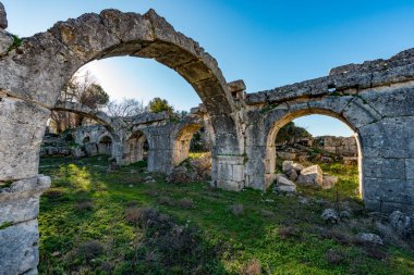 Fethiye, Mugla - Türkiye. 30 Ocak 2018. Tlos Antik Kenti, Türkiye 'nin Harabeleri