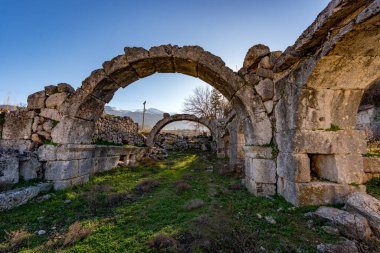 Fethiye, Mugla - Türkiye. 30 Ocak 2018. Tlos Antik Kenti, Türkiye 'nin Harabeleri