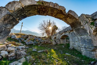 Fethiye, Mugla - Türkiye. 30 Ocak 2018. Tlos Antik Kenti, Türkiye 'nin Harabeleri