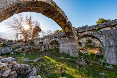 Fethiye, Mugla - Türkiye. 30 Ocak 2018. Tlos Antik Kenti, Türkiye 'nin Harabeleri