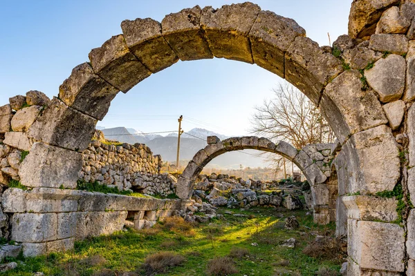 Fethiye, Mugla - Türkiye. 30 Ocak 2018. Tlos Antik Kenti, Türkiye 'nin Harabeleri