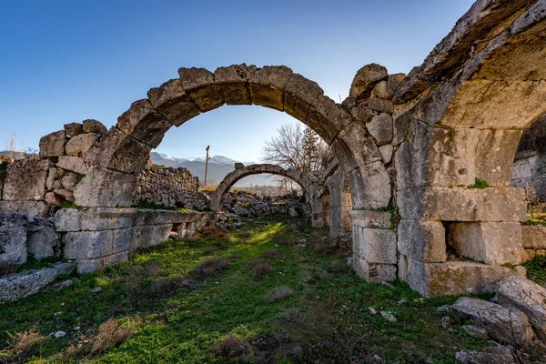 Fethiye, Mugla - Türkiye. 30 Ocak 2018. Tlos Antik Kenti, Türkiye 'nin Harabeleri