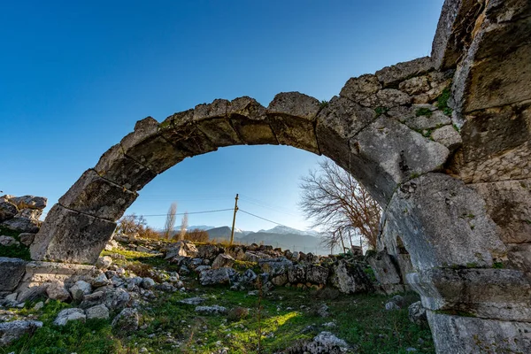 Fethiye, Mugla - Türkiye. 30 Ocak 2018. Tlos Antik Kenti, Türkiye 'nin Harabeleri