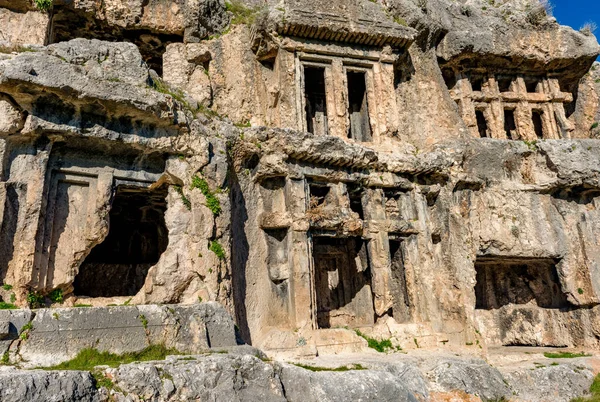 Fethiye Mugla Turquia Janeiro 2018 Ruínas Cidade Antiga Tlos Turquia — Fotografia de Stock