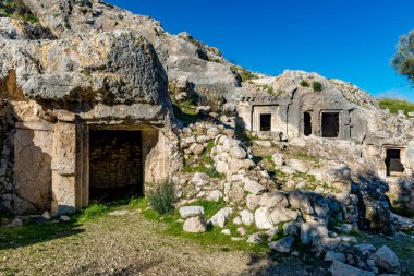 Fethiye, Mugla - Türkiye. 30 Ocak 2018. Tlos Antik Kenti, Türkiye 'nin Harabeleri