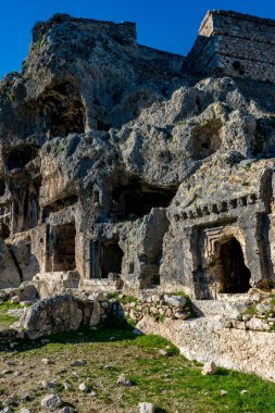 Fethiye, Mugla - Türkiye. 30 Ocak 2018. Tlos Antik Kenti, Türkiye 'nin Harabeleri