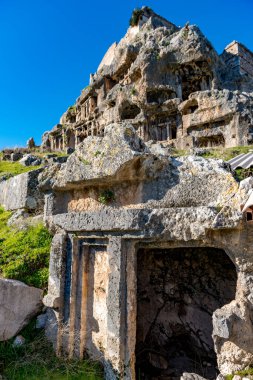 Fethiye, Mugla - Türkiye. 30 Ocak 2018. Tlos Antik Kenti, Türkiye 'nin Harabeleri