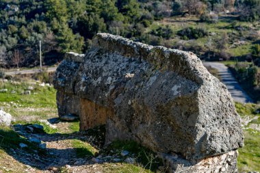 Fethiye, Mugla - Türkiye. 30 Ocak 2018. Tlos Antik Kenti, Türkiye 'nin Harabeleri