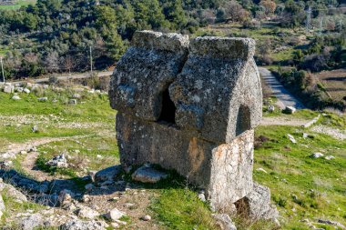 Fethiye, Mugla - Türkiye. 30 Ocak 2018. Tlos Antik Kenti, Türkiye 'nin Harabeleri