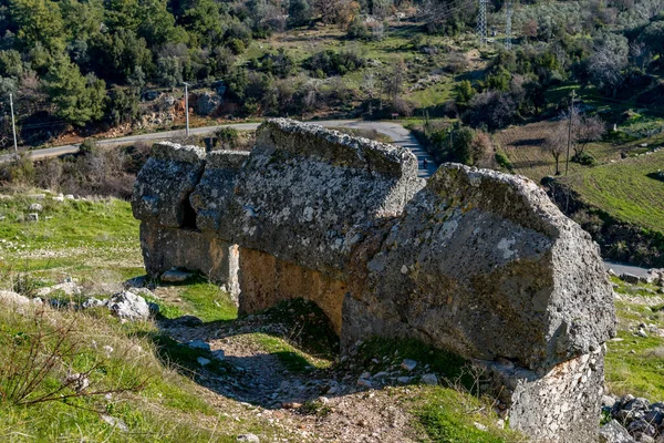 Fethiye Mugla Turkey January 2018 Ruins Tlos Ancient City Turkey — Stock Photo, Image