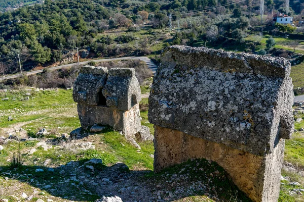 Fethiye Mugla Turkey January 2018 Ruins Tlos Ancient City Turkey — Stock Photo, Image