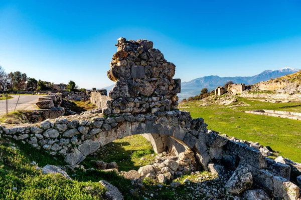 Fethiye Mugla Turkije Januari 2018 Ruïnes Van Tlos Ancient City — Stockfoto