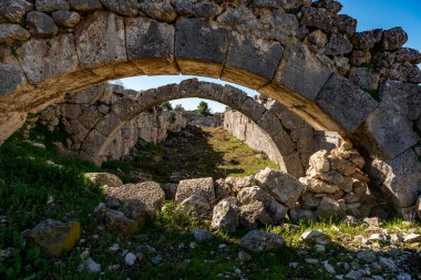Fethiye, Mugla - Türkiye. 30 Ocak 2018. Tlos Antik Kenti, Türkiye 'nin Harabeleri