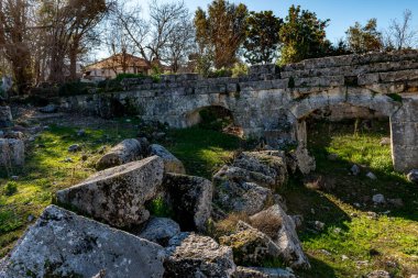 Fethiye, Mugla - Türkiye. 30 Ocak 2018. Tlos Antik Kenti, Türkiye 'nin Harabeleri