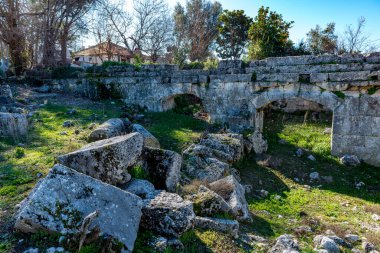 Fethiye, Mugla - Türkiye. 30 Ocak 2018. Tlos Antik Kenti, Türkiye 'nin Harabeleri