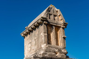 Kas, Antalya - Türkiye. 30 Ocak 2018. Antalya, Kas 'taki antik şehir Xanthos - Letoon (Xantos, Xhantos, Xanths) - Türkiye. 