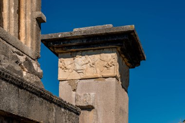 Kas, Antalya - Türkiye. 30 Ocak 2018. Antalya, Kas 'taki antik şehir Xanthos - Letoon (Xantos, Xhantos, Xanths) - Türkiye. 