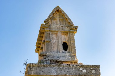 Kas, Antalya - Türkiye. 30 Ocak 2018. Antalya, Kas 'taki antik şehir Xanthos - Letoon (Xantos, Xhantos, Xanths) - Türkiye. 