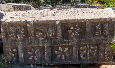 Kas, Antalya - Türkiye. 30 Ocak 2018. Antalya, Kas 'taki antik şehir Xanthos - Letoon (Xantos, Xhantos, Xanths) - Türkiye. 