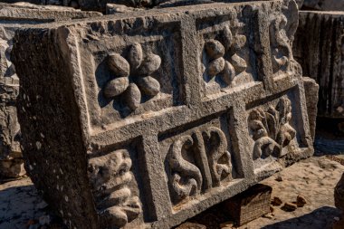 Kas, Antalya - Türkiye. 30 Ocak 2018. Antalya, Kas 'taki antik şehir Xanthos - Letoon (Xantos, Xhantos, Xanths) - Türkiye. 