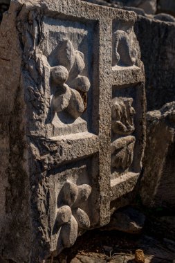 Kas, Antalya - Türkiye. 30 Ocak 2018. Antalya, Kas 'taki antik şehir Xanthos - Letoon (Xantos, Xhantos, Xanths) - Türkiye. 