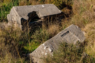 Kas, Antalya - Türkiye. 30 Ocak 2018. Antalya, Kas 'taki antik şehir Xanthos - Letoon (Xantos, Xhantos, Xanths) - Türkiye. 