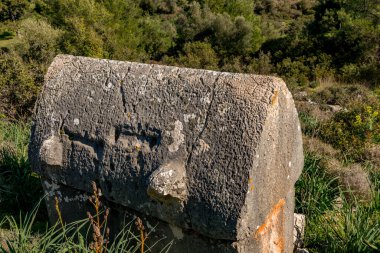 Kas, Antalya - Türkiye. 30 Ocak 2018. Antalya, Kas 'taki antik şehir Xanthos - Letoon (Xantos, Xhantos, Xanths) - Türkiye. 