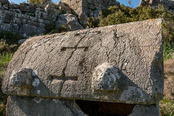 Kas Antalya Türkiye Ocak 2018 Antalya Kas Taki Antik Şehir — Stok fotoğraf