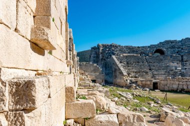 Kas, Antalya - Türkiye. 30 Ocak 2018. Antalya, Kas 'taki Patara Antik Kenti MÖ V yüzyılda kuruldu ve kısa sürede Lycia' nın en büyük limanı haline geldi..