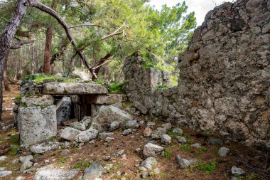 Kemer, Antalya - Türkiye. 19 Şubat 2018. Tekirova Kemer, Antalya 'daki Antik Phaselis Şehri. 7. M.Ö. yüzyıl, Phaselis aynı zamanda antik bir liman şehridir.. 