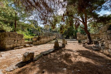 Kemer, Antalya - Türkiye. 19 Şubat 2018. Tekirova Kemer, Antalya 'daki Antik Phaselis Şehri. 7. M.Ö. yüzyıl, Phaselis aynı zamanda antik bir liman şehridir.. 