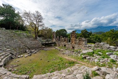 Kemer, Antalya - Türkiye. 19 Şubat 2018. Tekirova Kemer, Antalya 'daki Antik Phaselis Şehri. 7. M.Ö. yüzyıl, Phaselis aynı zamanda antik bir liman şehridir..
