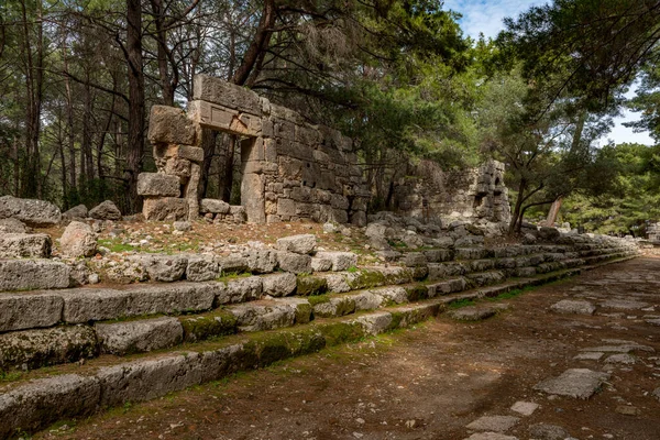 ケメル アンタルヤ トルコ 2018年2月19日 TekirovaケメルでPhaselisの古代都市 アンタルヤ トルコ 紀元前1世紀 ファセリスは古代の港町でもある — ストック写真