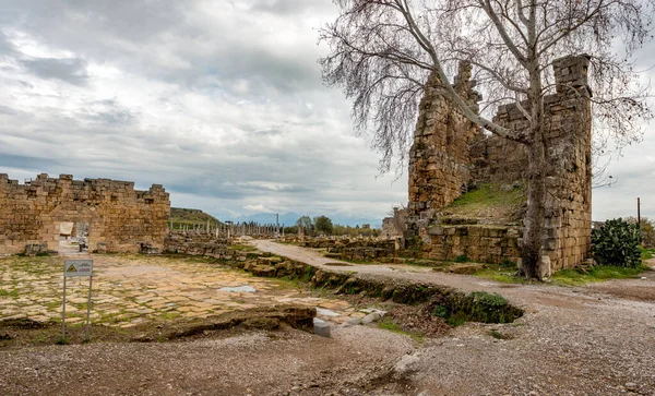 Antalya Turkiet Februari 2018 Perge Ancient City Antalya Turkiet Perge — Stockfoto