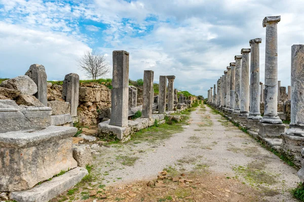 Antalya Turquía Febrero 2018 Perge Ancient City Antalya Turquía Perge — Foto de Stock