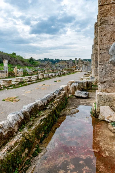 Antalya Turkije Februari 2018 Perge Ancient City Antalya Turkije Perge — Stockfoto