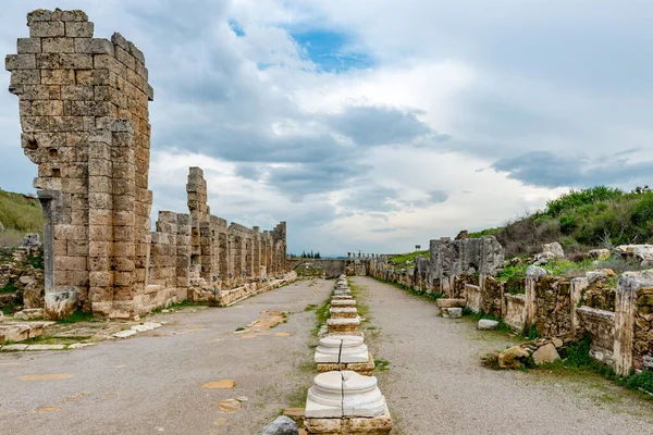 Antalya Turchia Febbraio 2018 Perge Ancient City Antalya Turchia Perge — Foto Stock