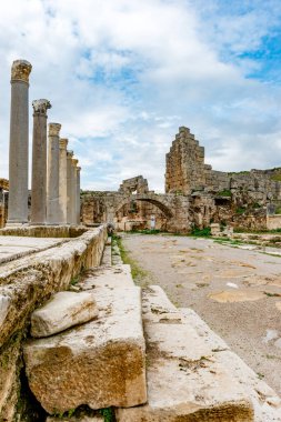 Antalya, hindi. 20 Şubat 2018. Perge Antik Kenti, Antalya - Türkiye. Antalya 'nın 19 km doğusunda yer alan Perge, antik Pamphylia' nın en önemli şehirlerinden biriydi..