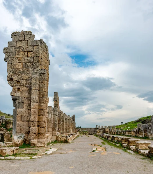 Antalya Turkije Februari 2018 Perge Ancient City Antalya Turkije Perge — Stockfoto