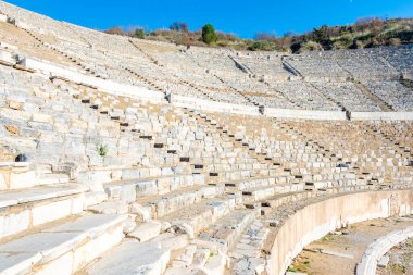 Selçuk, İzmir - Türkiye. 25 Aralık 2017. Celsus Kütüphanesi. İzmir 'in Selcuk kentindeki Antik Efes Kenti - Türkiye