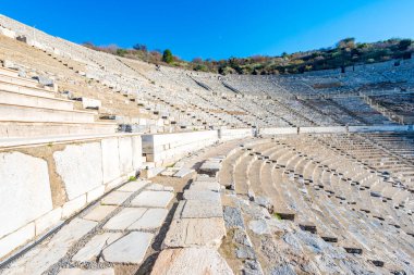 Selçuk, İzmir - Türkiye. 25 Aralık 2017. Celsus Kütüphanesi. İzmir 'in Selcuk kentindeki Antik Efes Kenti - Türkiye